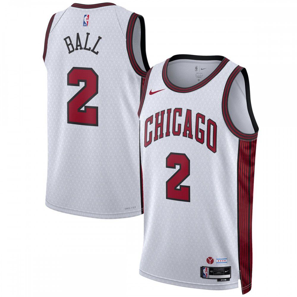 Lonzo Ball Chicago Bulls Unisex 2022/23 Swingman Jersey - City Edition - White-Pro Kit Vault | Brand New 26/27 Sports Jerseys